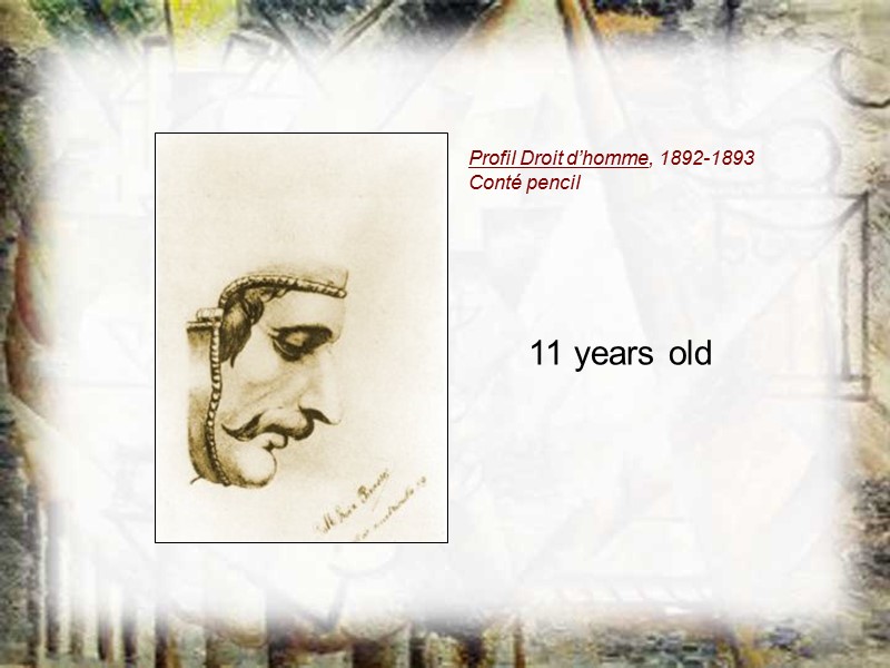 Profil Droit d’homme, 1892-1893 Conté pencil  11 years old